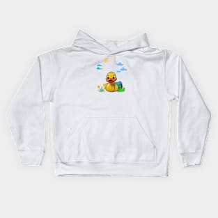 duck crayons draw Kids Hoodie